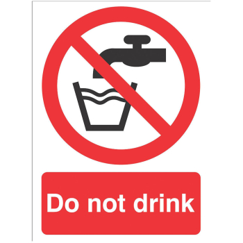 Do Not Drink Sign Self Adhesive 210x148mm