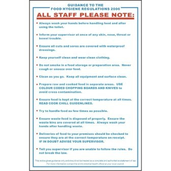 Guide/Food Safety Act Sign Self Adhesive 330x200mm