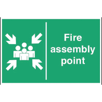 Fire Assembly Point Sign Rigid Plastic 600x400mm