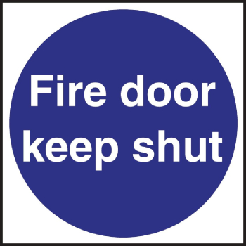 Fire Door Keep Shut Sign Self Adhesive 100x100mm