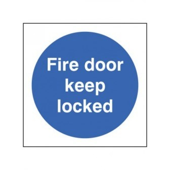 Fire Door Keep Locked Sign Self Adhesive 100x100mm