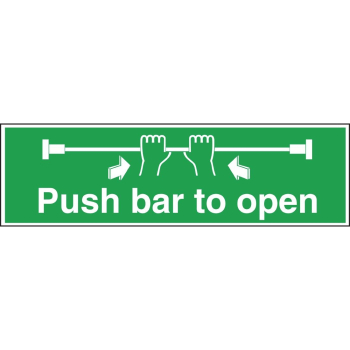 Push Bar To Open Sign Self Adhesive 150x450mm