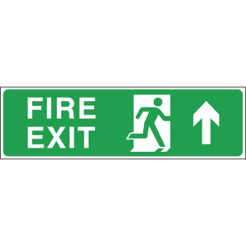 Fire Exit Up Arrow Sign Self Adhesive 150x450mm