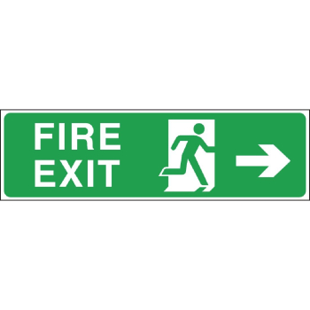 Fire Exit Right Arrow Sign Self Adhesive 150x450mm